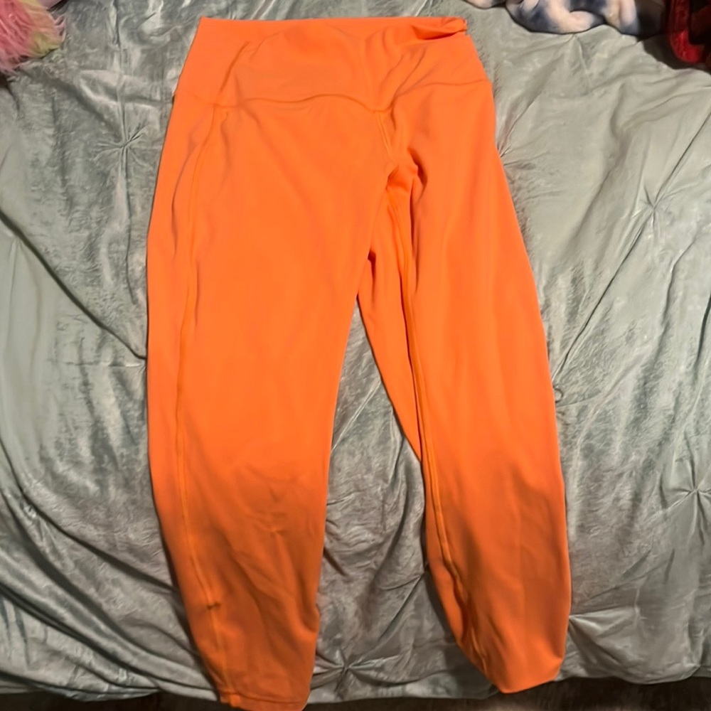 lululemon wunder under orange soda 25’ inch leggings